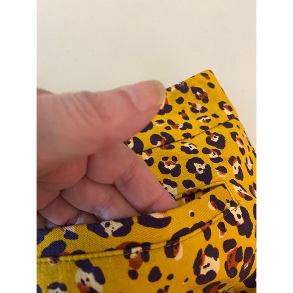 7th Ave Design Studio Yellow Leopard Print Pants Cotton & Spandex Size 2 - Picture 10 of 11